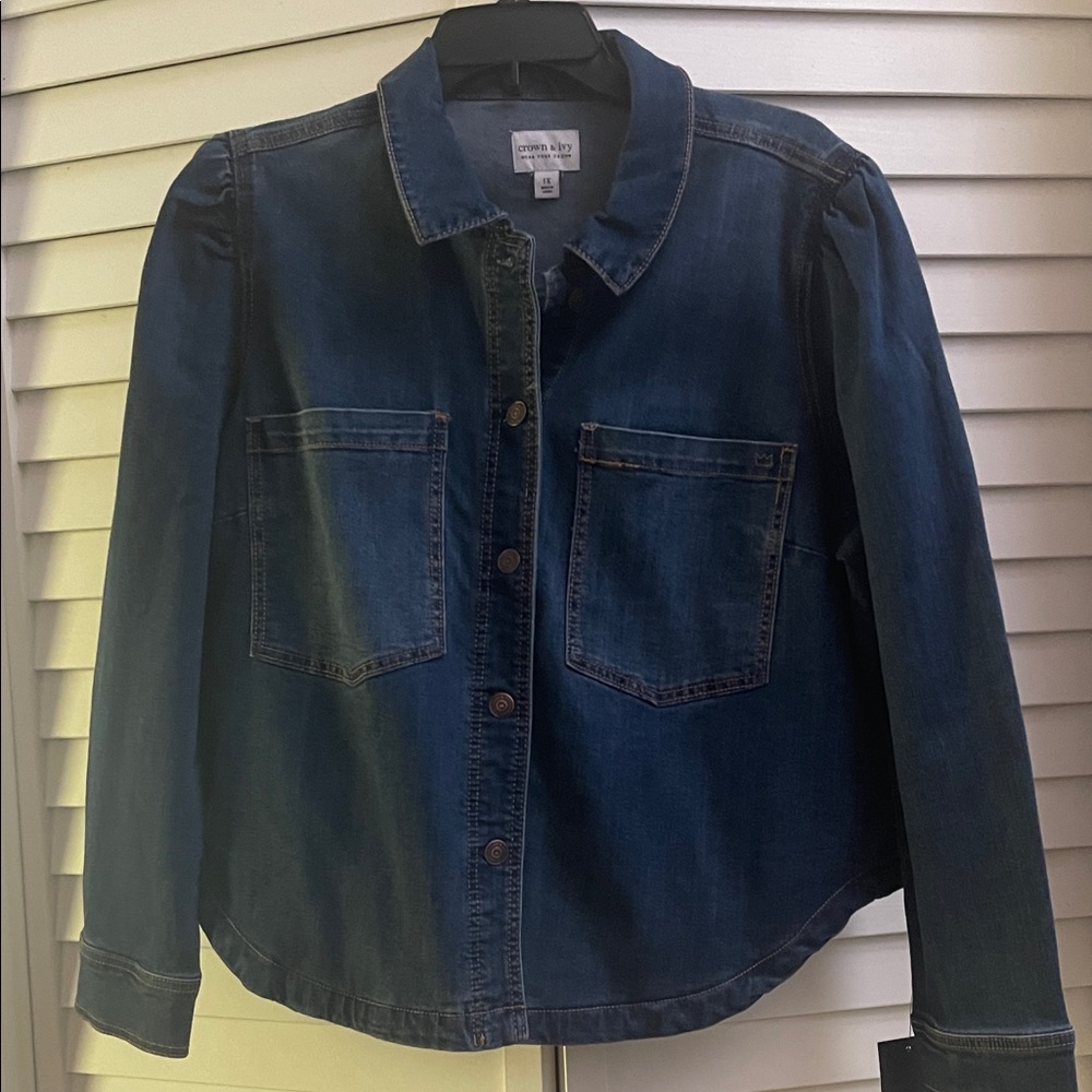 Crown & Ivy Blue Denim Jacket